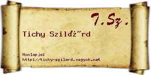 Tichy Szilárd névjegykártya