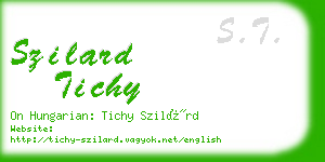 szilard tichy business card